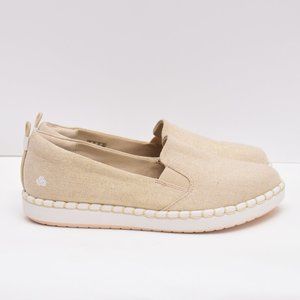 Cloudsteppers by Clarks Shoes Women's 6.5 W Soft Gold Canvas Comfort Loafer